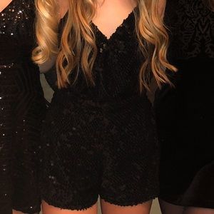 Cute sequin black romper!